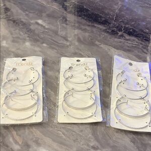 Silver‎ Hoop Bracelet Set